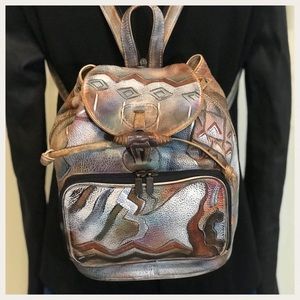 Sova Handpainted Leather Sling Backpack Wstrn